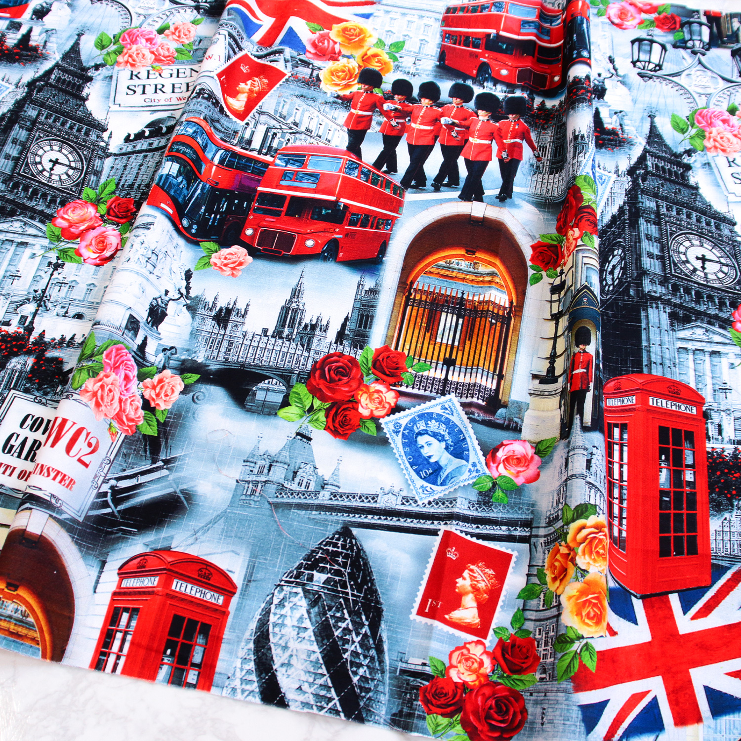 布リュック イギリス国旗柄 色あせ