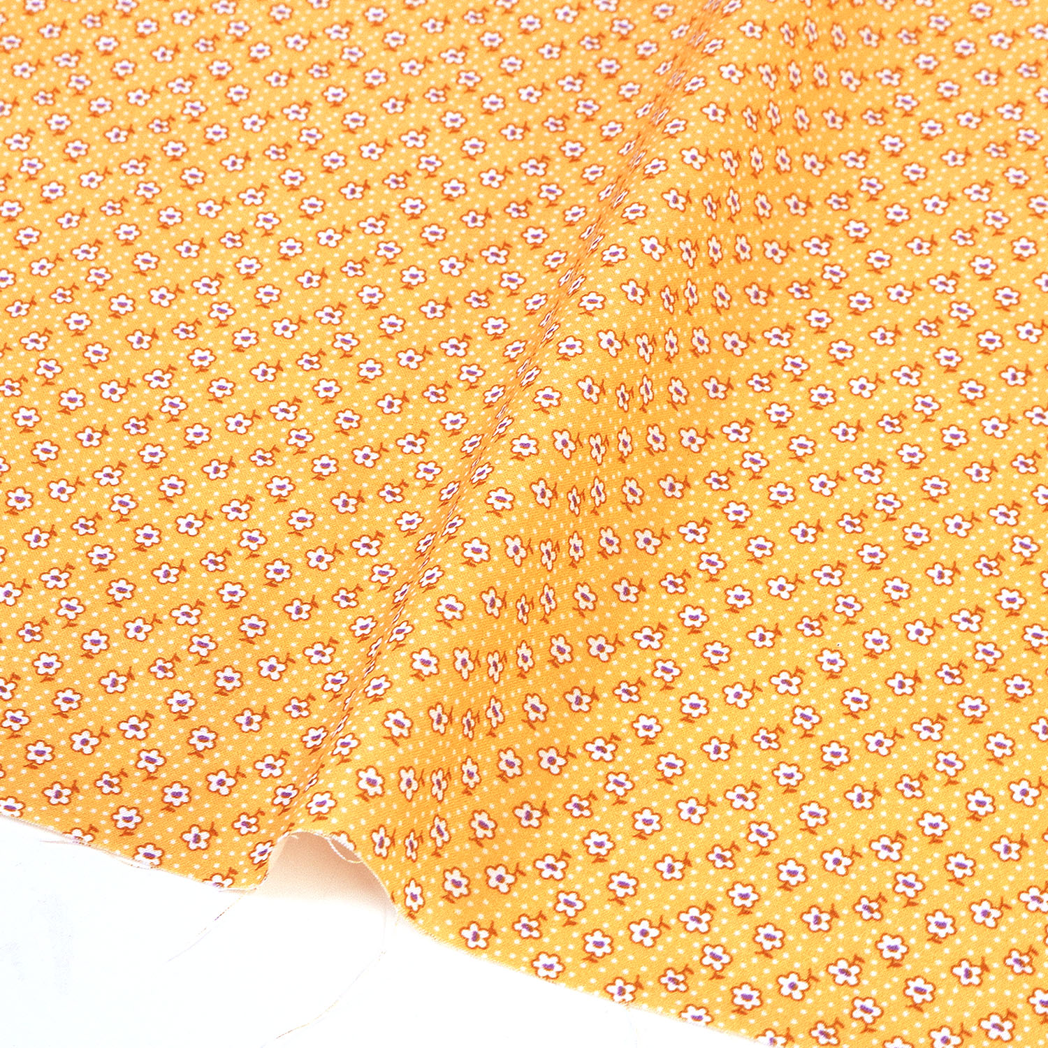 【0219新柄】ROB22974-5 イエロー地 白小花柄 ROBERTKAUFMAN ロバートカフマン USAプリント 1m単位 (m)