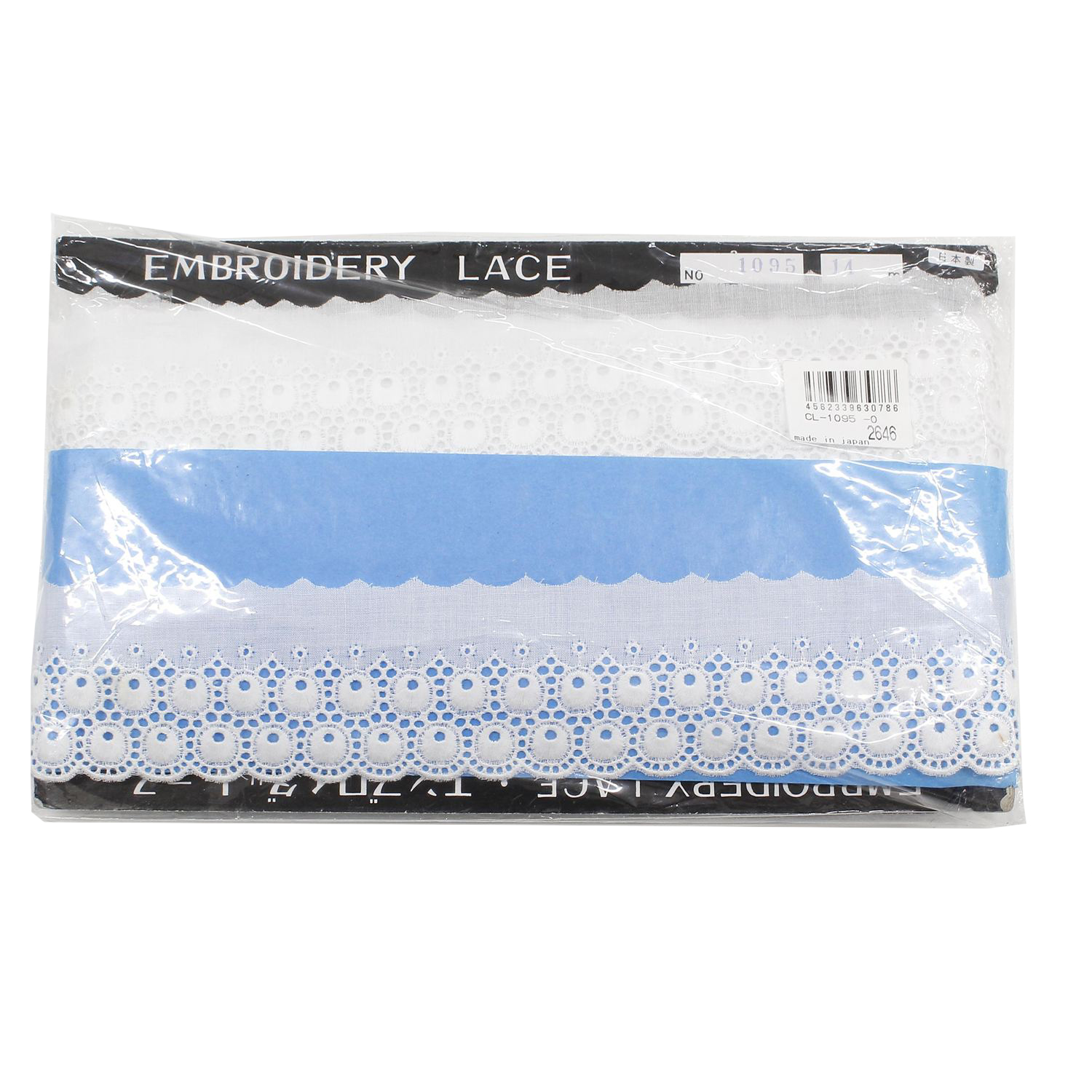 【数量限定特価】CL1095-0　綿レース 巾約5.1cm×14m 白 (巻)