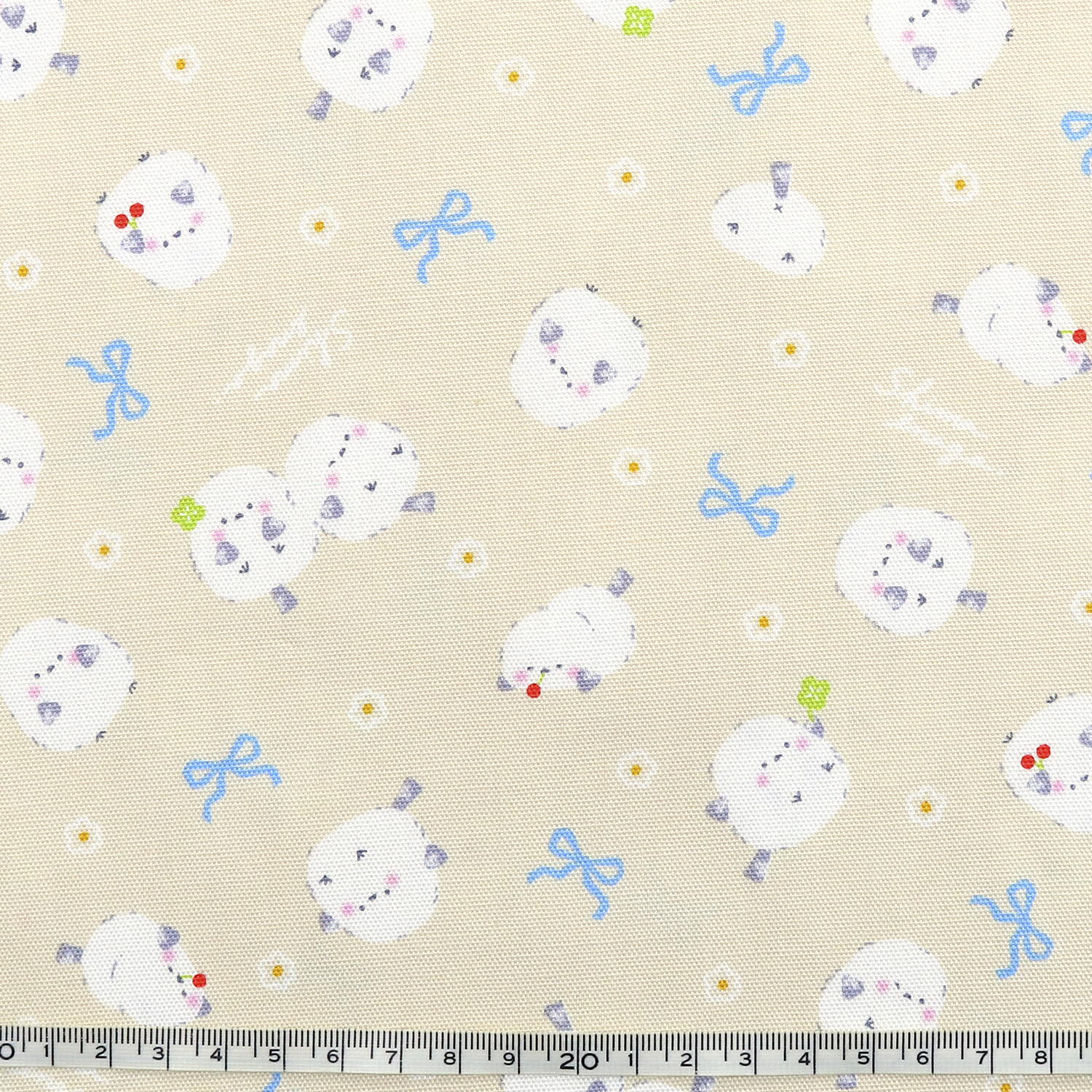 【1/28まで】【WEB限定・原反特価】■AP55107H-1A シマエナガ オックス プリント生地 原反 (巻)