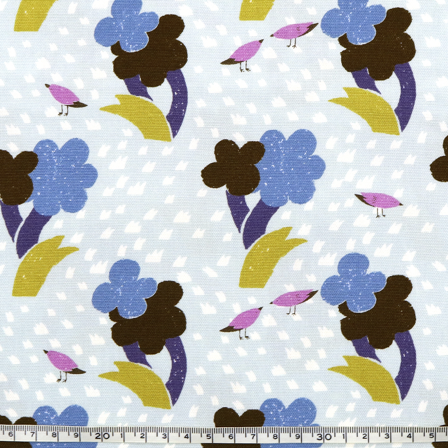 【1/28まで】【WEB限定・原反特価】■ON10639-C 北欧調 鳥 オックス プリント生地 原反 (巻)