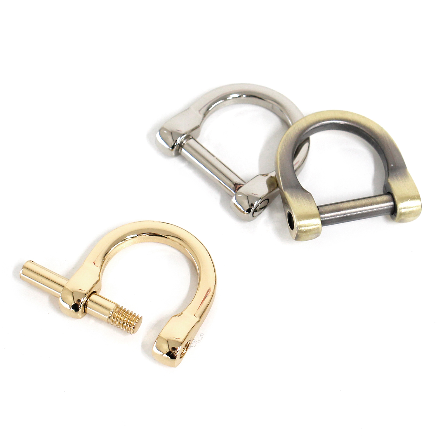 TYP662 ネジ式Dカン 巾約1.5cm対応 4個入 (袋)【HM2026】