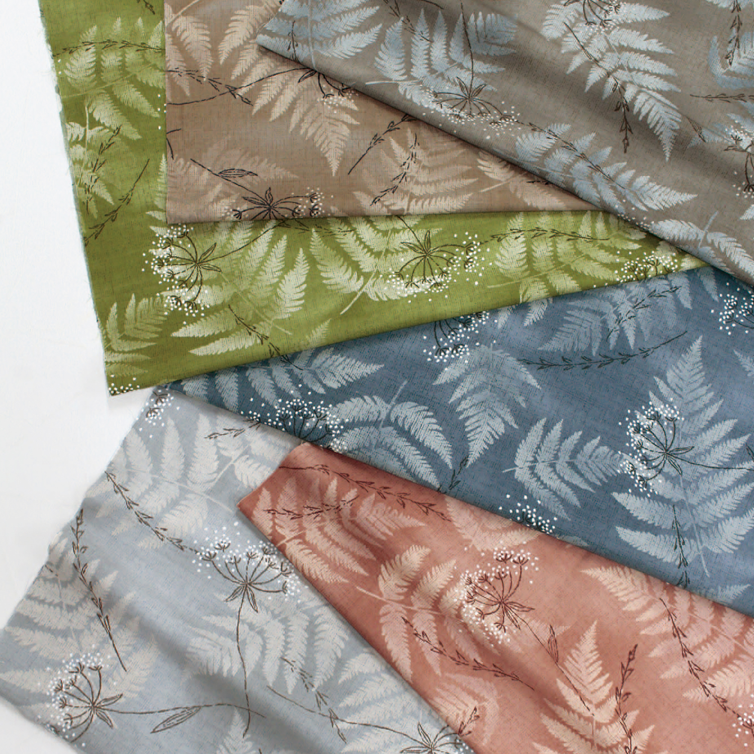 CE10680 センテナリーコレクション by Yoko Saito シダの葉と刺繍小花 巾約108cm 1m単位 (ｍ)