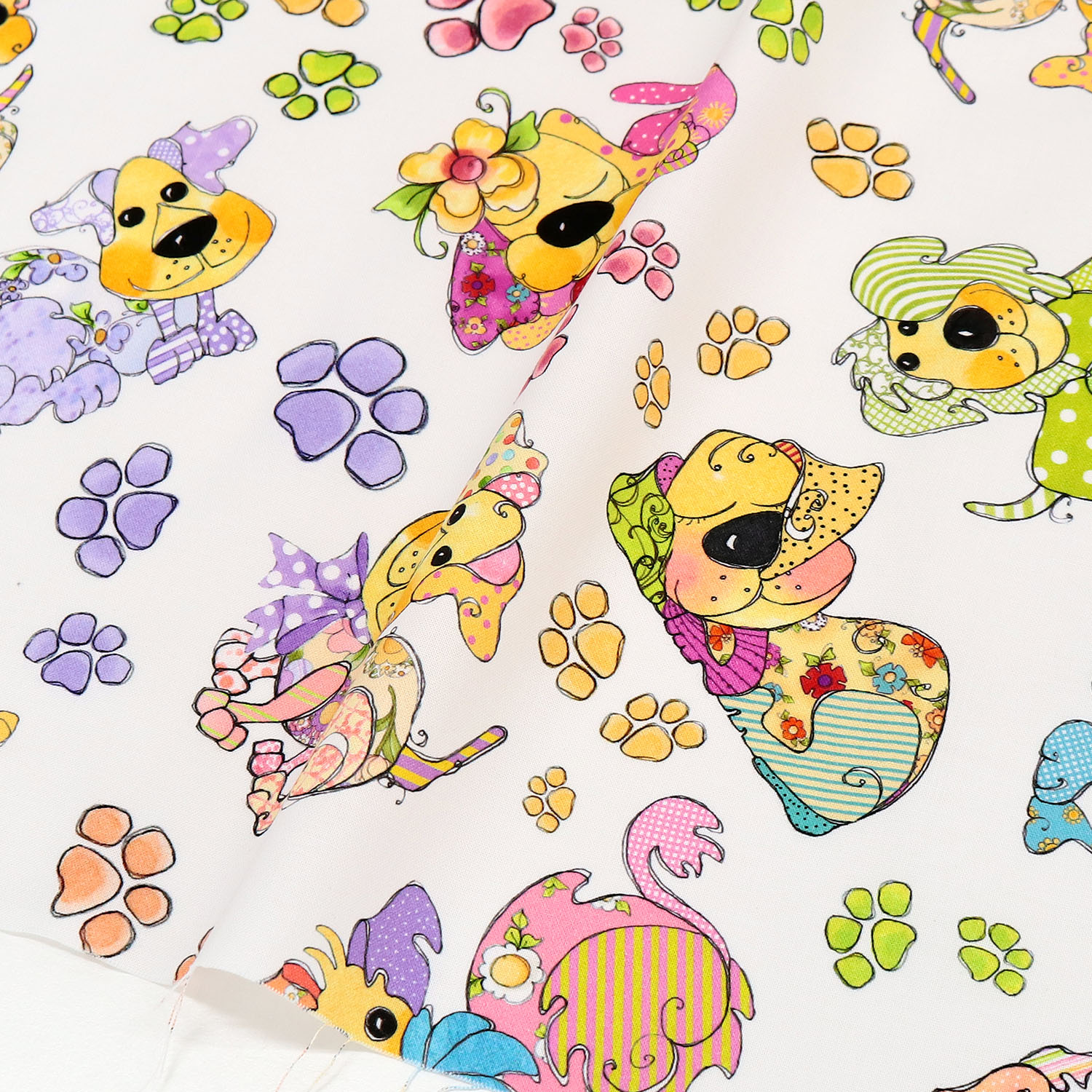 【2609再入荷】LORA692-746 カラフル 犬 Loralie Designs ローラライデザインズ 1m単位 (m)