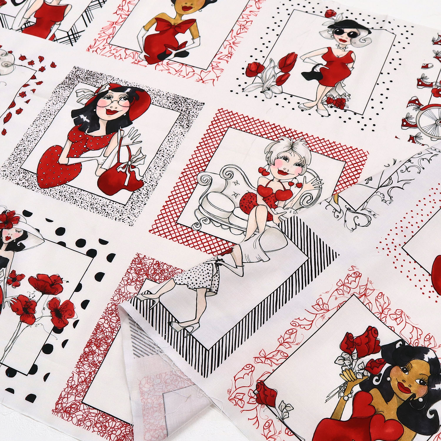 【2609再入荷】LORA692-761 女性 約60cmパネル Loralie Designs ローラライデザインズ (枚)