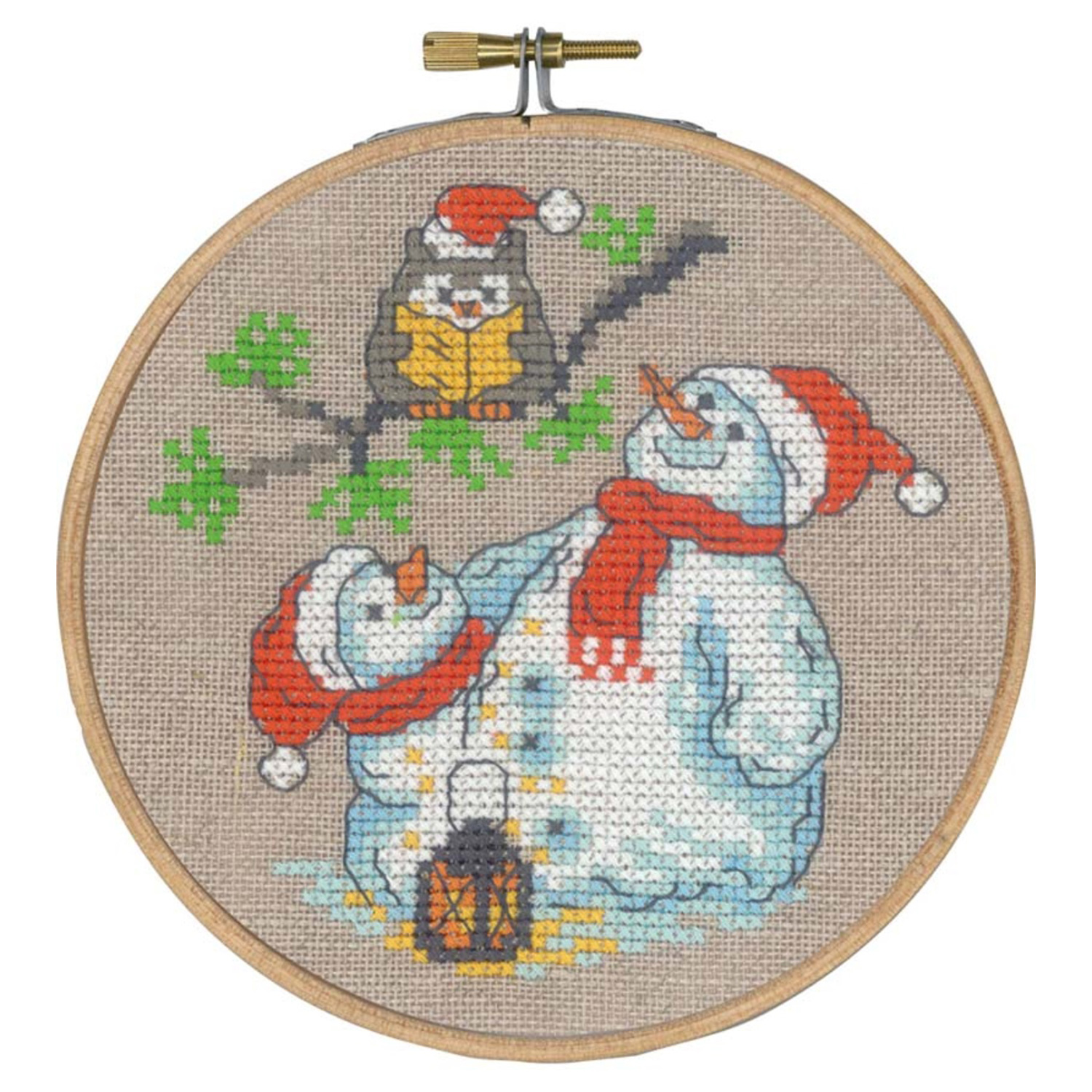 PMN13-4200 PERMIN Embroidery Kit Owl & snowman (個)