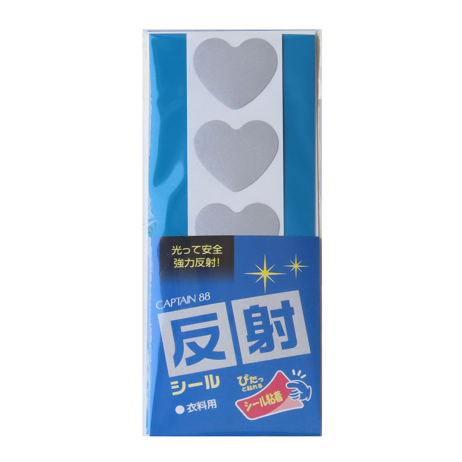 CP132-22 CAPTAIN88 Reflective sticker, heart-shaped, 6 pieces (bag)