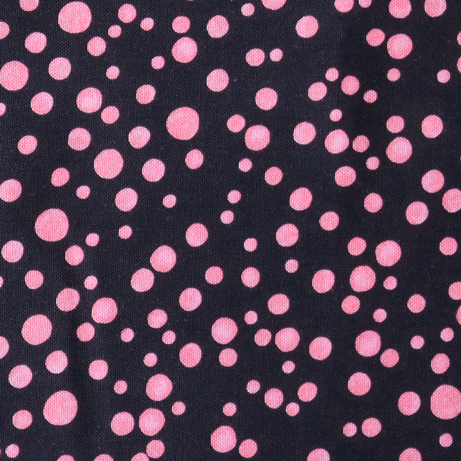 【0611再プリ】LORA692-338  Loralie Designs ローラライデザインズ Black on Pink Dots 黒地ピンクドット 巾約110cm×1m単位 (m)