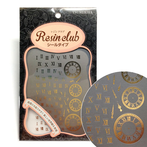 【春フェア】RC-RMN-102 UVレジン用シールパーツ ～レジンクラブ～ ローマ数字 ゴールド (枚)