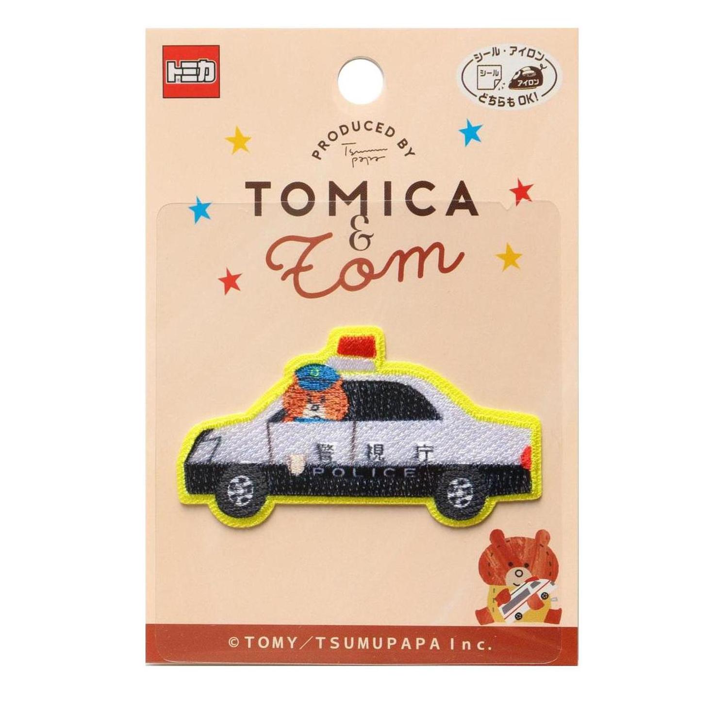 TOM550-TOM60 パイオニア ワッペン トミカ＆トム パトカー 1枚入 シール・アイロン両用タイプ （枚）