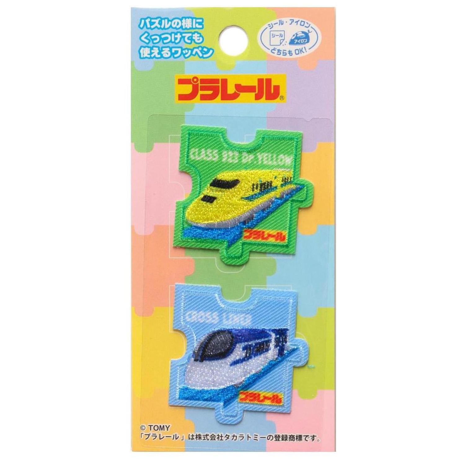 TOM650-TOM59 パイオニア トミカ パズル式ワッペンシリーズ 「イエロードクター＆クロスライナー」 2枚入 シール・アイロン両用タイプ （枚）