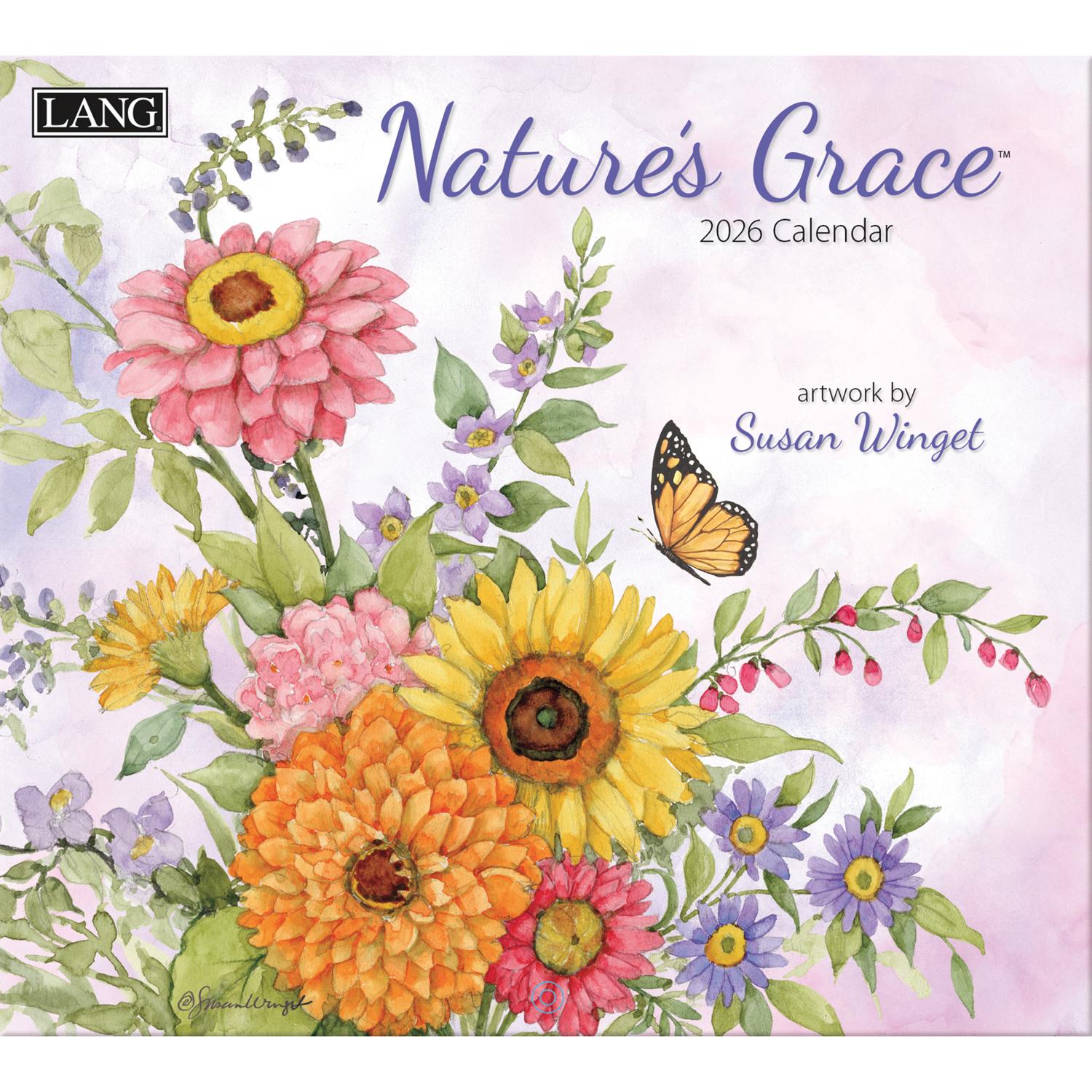 【予約販売】US5004 LANG Nature’s Grace 2026 壁掛けカレンダー USA製 (冊)