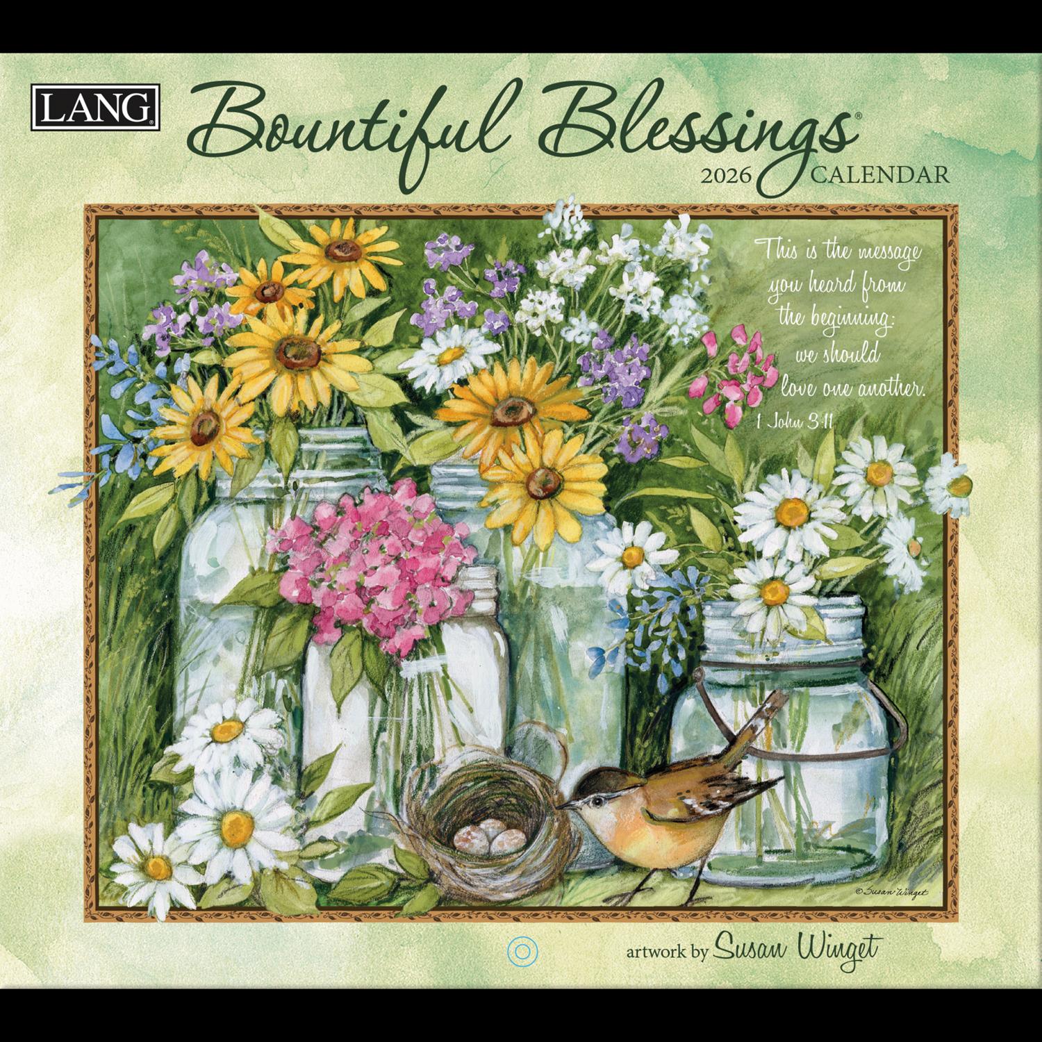 【予約販売】US5011 LANG BOUTIFUL BLESSINGS 2026 壁掛けカレンダー USA製 (冊)